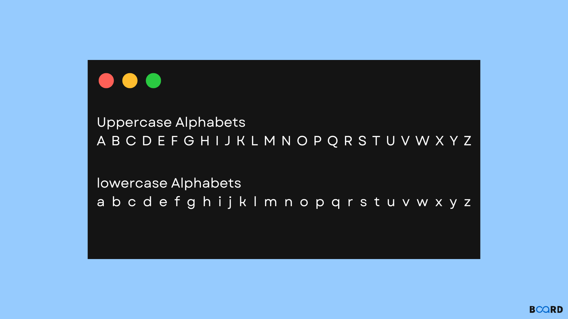 Displaying A to Z characters using a loop: C++ Program