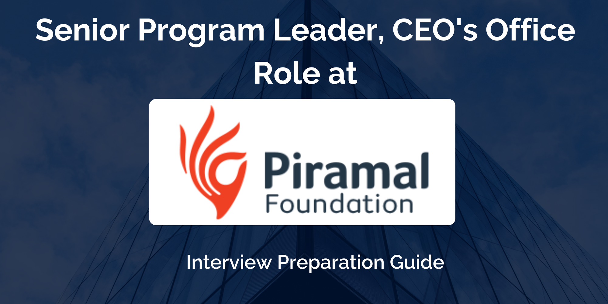 Piramal Foundation: Interview Preparation For Senior Program Leader, CEO's Office Role