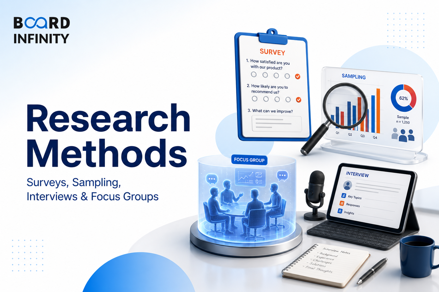 Research Methods: Surveys, Sampling, Interviews & Focus Groups