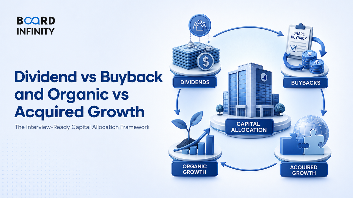 Trade-off: Dividend vs Buyback and Organic vs Acquired Growth