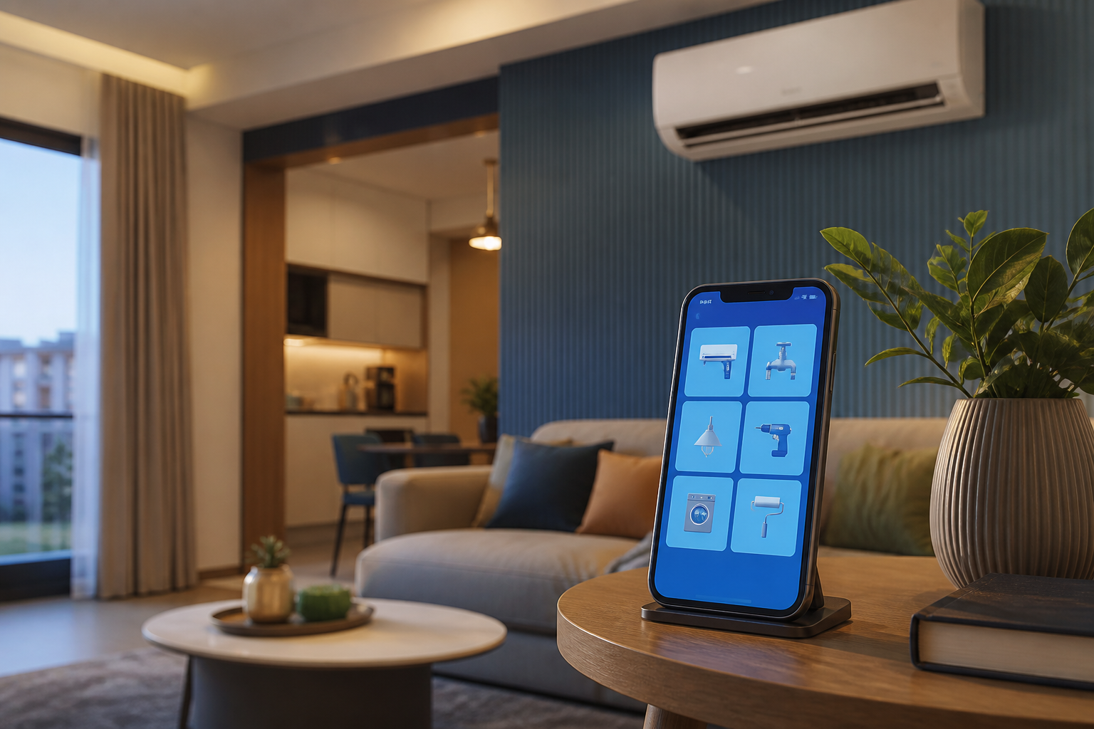 A vague household problem becomes operational only after the platform clarifies scope, location and service type.