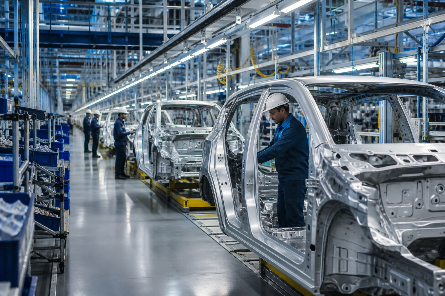 Supplier parks make lean visible - parts, people and production rhythm converge around the assembly line.