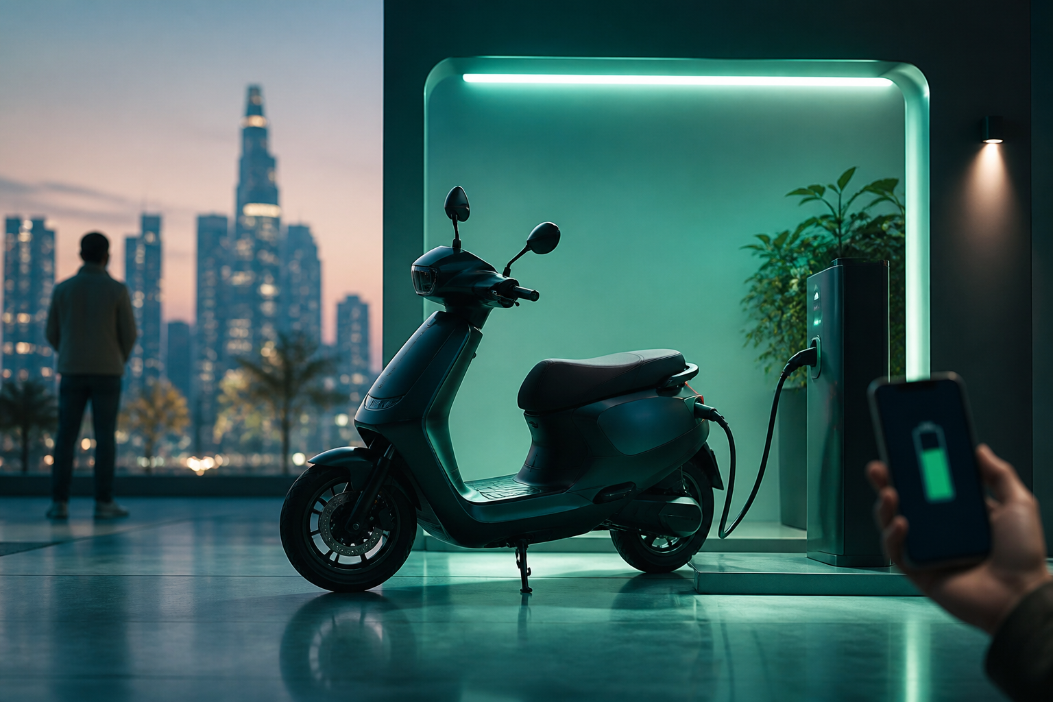 Ather makes the trend memorable because the customer sees product, app and charging confidence in one moment.