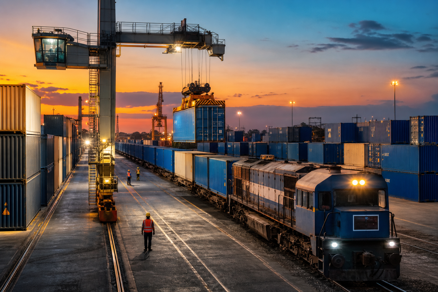The value of a corridor is captured at the point where rail, road, containers and customer demand meet.