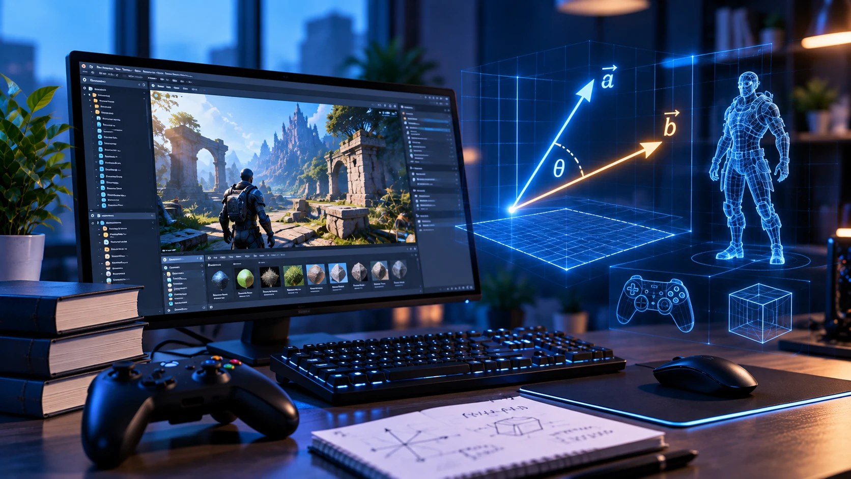 Title frame for Dot Product: The Math Behind Game Engines